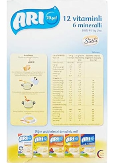 Arı Mama 12 Vitaminli 6 Mineralli Sütlü Pirinçli 500 Gr