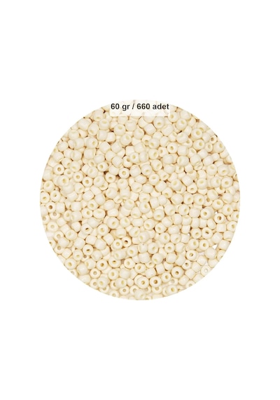 Beyaz Renk 4 Mm Yaklaşık 660 Adet / 60 Gram Cam Boncuk Oya Yazma Bileklik Ve Kolye