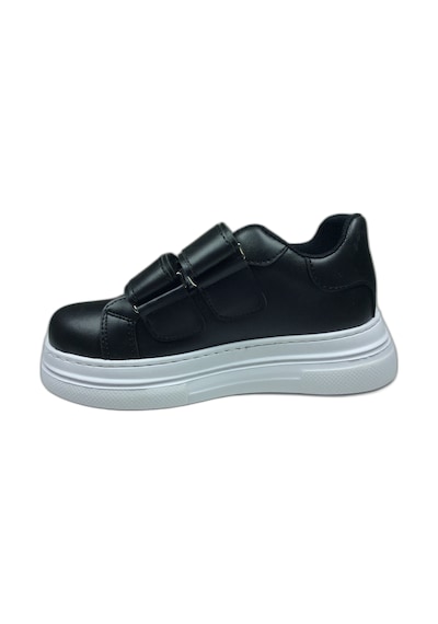 Ortopedikal 1087 Kız Çocuk Siyah Cırtlı Sneaker Spor Ay Siyah - Beyaz