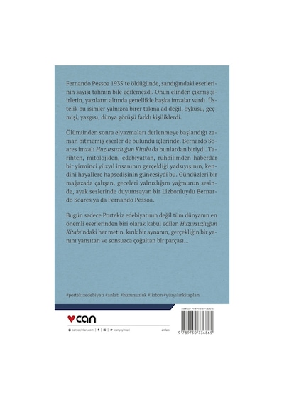 Huzursuzluğun Kitabı - Fernando Pessoa - Can Yayınları