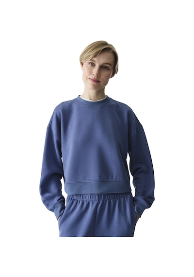 Penti Mavi İpeksi Dokunuş Silky Touch Kontrast Detaylı Bisiklet Yaka Sweatshirt