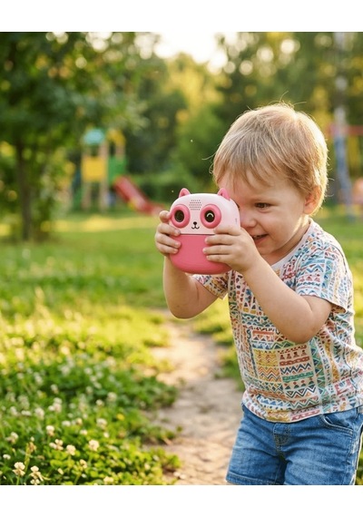 Çocuklar İçin Anında Baskılı Kamera 6 Renk Kalem 5 Rulo Kağıt Hediyeli Eğitici Eğlenceli Fotoğraf
