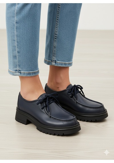 Anora Hakiki Deri Loafer Kadın Ayakkabısı 25kblb5547-lacivert-38 Lacivert