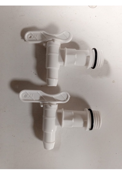 2 Adet - Plastik Musluk 3/4 Dişli Bahçe & Sulama Musluğu Beyaz