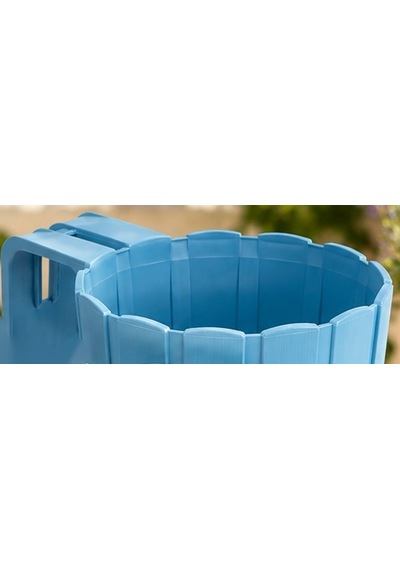 Storeşahin 3d Baskı Askılı Balkon Saksısı Dikey Çizgili Dekoratif Çiçek Ve Aromatik Bitki Saksısı - Mavi Shn0720