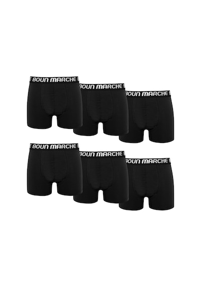 Boun Marche Erkek Boxer Likralı Premıum 6'lı Kutu Paul Siyah