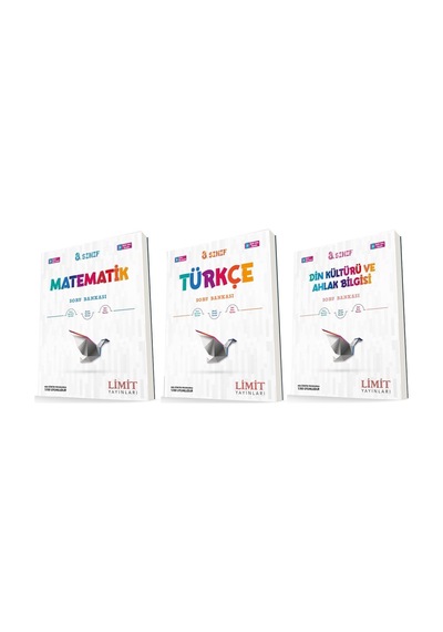 Limit 8. Sınıf Matematik + Türkçe + Din Soru Seti 3 Kitap 2023