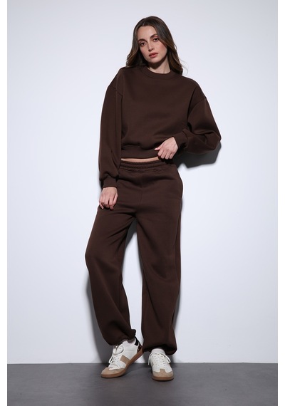 Antioch Basic Kadın Sweatshirt Kahve