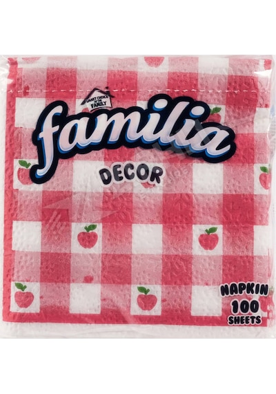 2 Adet Familia Desenli Peçete 30 X 30 100'lü