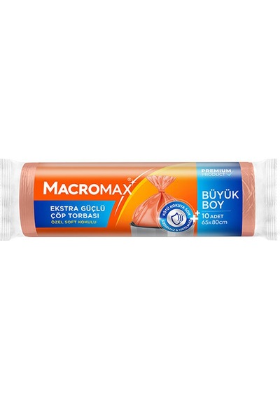 Macromax Extra Güçlü Çöp Torbası Büyük Boy 10'lu