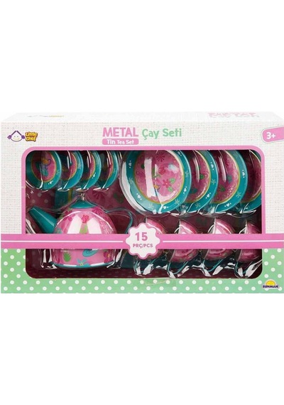 Metal Çay Takımı 15 Parça Yeşil