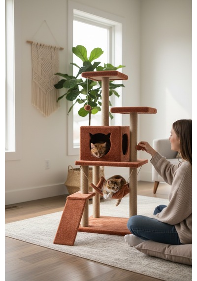 Nursoft Kedi Tırmalama Platformlu S9 Kremit