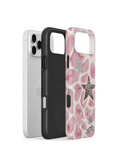 Velvoria Valestra Pembe Saten Yıldız Apple iPhone Uyumlu 17 Pro Darbe Korumalı Kılıf Valestra Select - Pembe Saten Yıldız