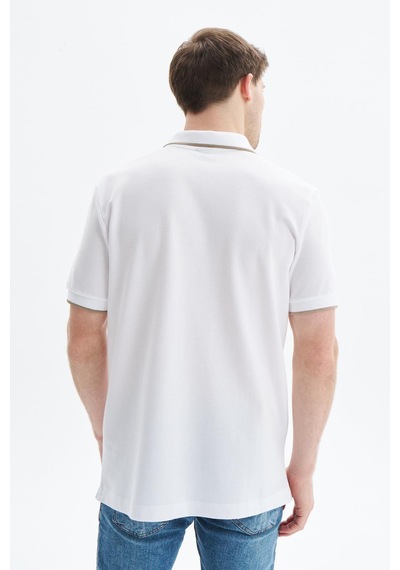 AR-MA Arma Erkek Regular Fit Basic % 100 Pamuk Pike Polo Yaka Tişört Y29374353802 Beyaz