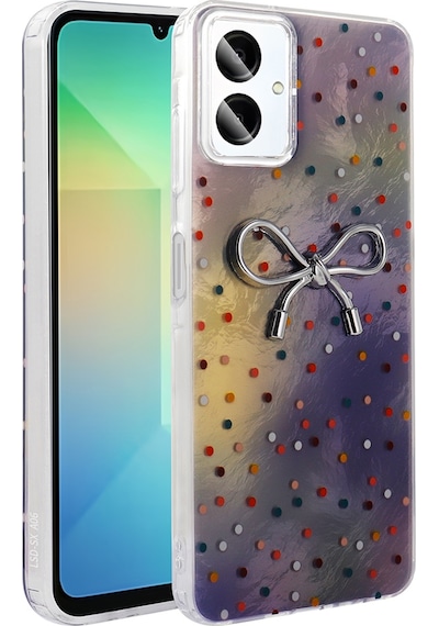 Galaxy A06 Kılıf Kamera Korumalı Figürlü Zore Ponti Silikon Kapak Lila