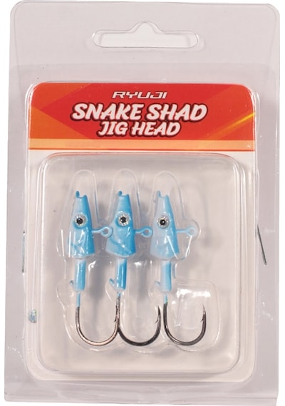 Ryuji Snake Shad 2/0 10gr Jig Head Black Gold