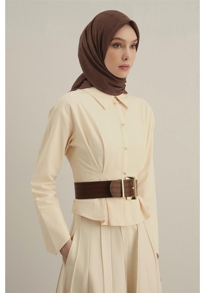 Armine Lyocell Eşarp 4 Açık Kahve