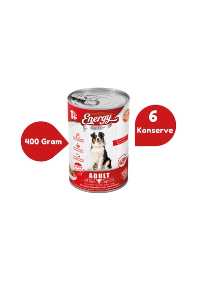 Energy Sığır Etli Konserve Yetişkin Köpek Maması 6 x 400 G