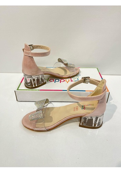 Butikhappykids Kız Çocuk Abiye Ayakkabı Pudra Fiyonk Taş Detaylı Mezüniyet-düğün Topuklu Çocuk Abiye Ayakkabı Pudra