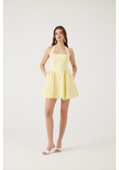Holly Lolly Cepli Mini Felici Elbise Sarı