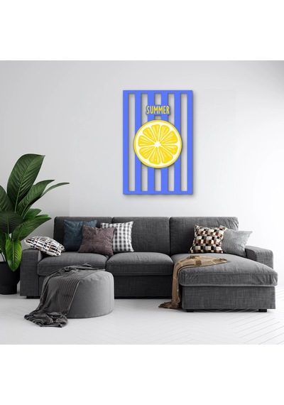 Summer Limon Dilimi - Metal Tablo - Dec0343 64 X 95 Cm Çok Renkli