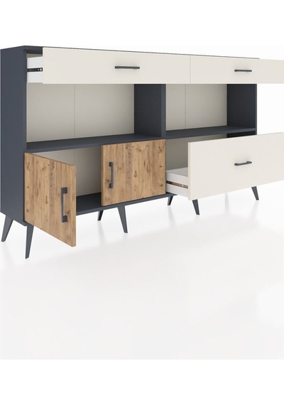 Arges Konsol 2 Raflı 3 Çekmeceli 2 Kapaklı 176x30x99 Antrasit-çam Antrasit-çam/aytaşı Arges Konsol 2 Raflı 3 Çekmeceli 2 Kapaklı 176x30x99 Antrasit-çam Antrasit-çam/aytaşı