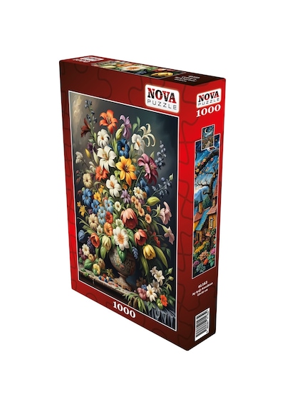 Nova Puzzle 1000 Parça Çiçeklerin Renk Senfonisi Puzzle - Vazoda Çiçek Kolajı