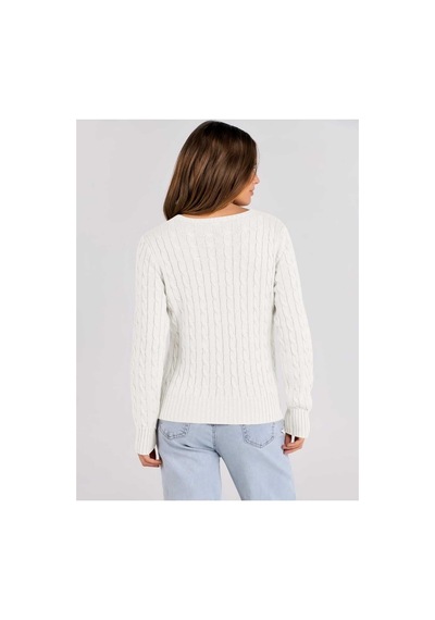 Youknitwear You Riviera %100 Pamuk V Yaka Kadın Kazak Beyaz V