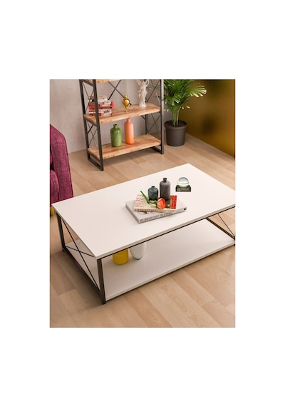 Double Orta Sehpa Beyaz 90x50 Cm Diğer
