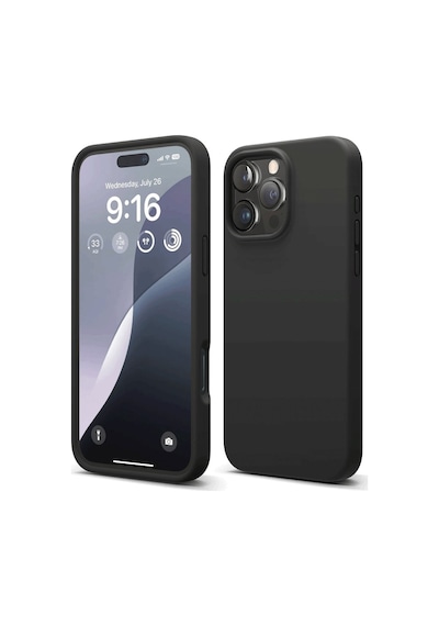 Apple iPhone Uyumlu  Uyumlu 16 Pro Kılıf Nano İçi Kadife Silikon - Siyah