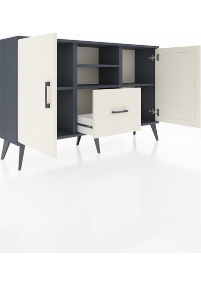 Arges Konsol 4 Raflı Tek Çekmeceli 2 Kapaklı 132x30x83 Antrasit-aytaşı/aytaşı Aytaşı/aytaşı Arges Konsol 4 Raflı Tek Çekmeceli 2 Kapaklı 132x30x83 Antrasit-aytaşı/aytaşı Aytaşı/aytaşı