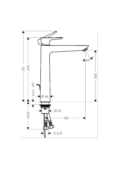 Hansgrohe Talis E Tek Kollu 240 Kumandalı Lavabo Bataryası 71716000