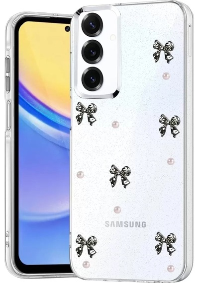 Mey İthalat Samsung Uyumlu Galaxy A57 5g Fiyonk Desenli Kapak - Desen 8 Şeffaf