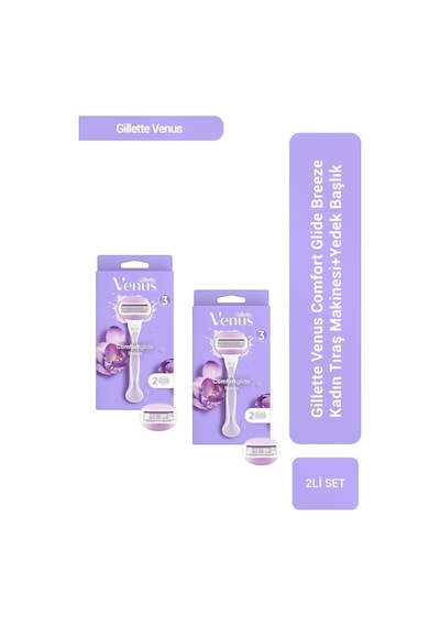 Gillette Venus Comfort Glide Breeze Tıraş Makinesi + Yedek Başlık 2'li