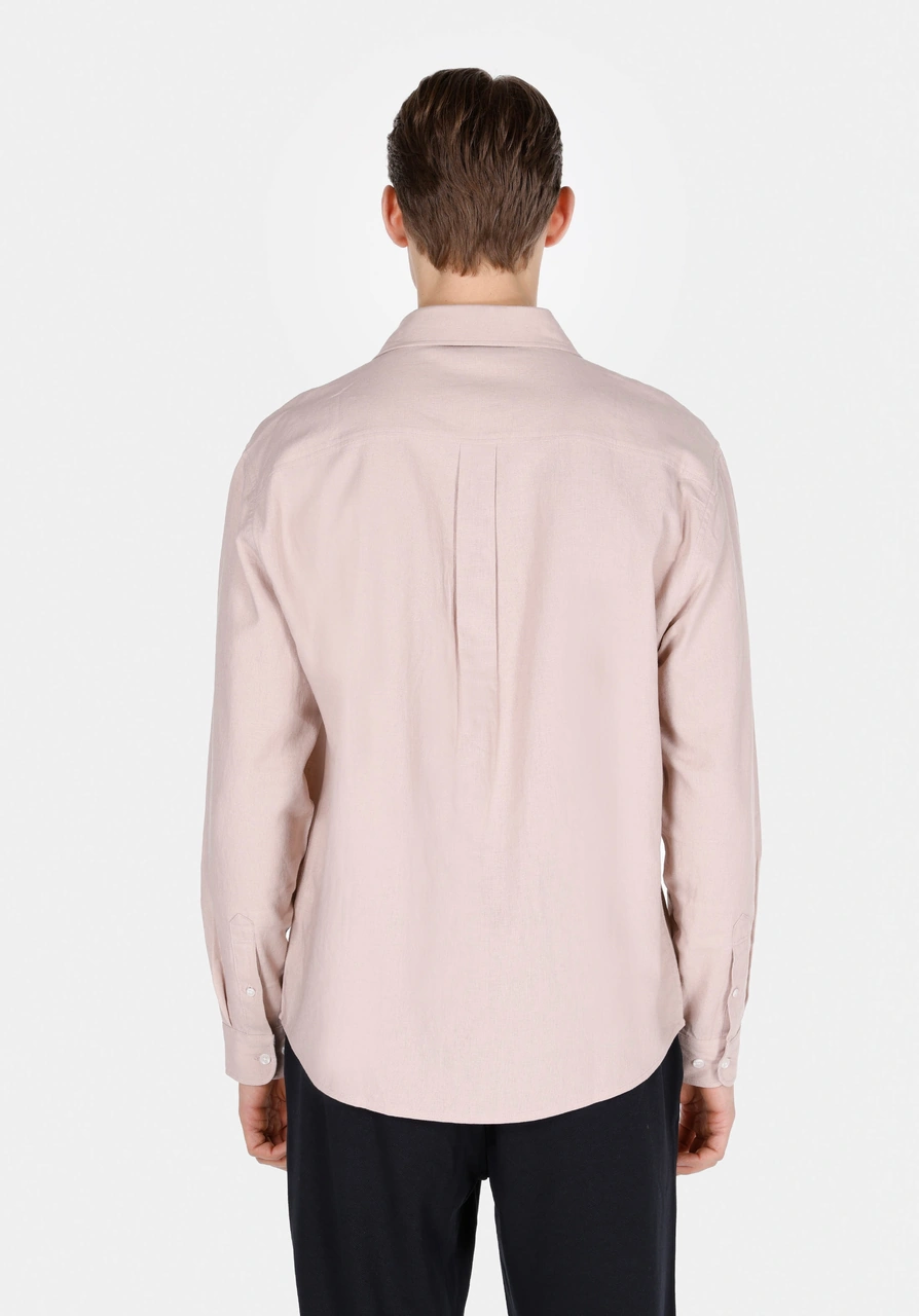 Colin's Colins Relax Fit Shirt Neck Düz Erkek Pembe Uzun Kol Gömlek Cl1074490 Q1.v1 Plı Pembe