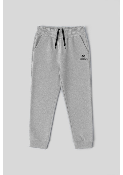 Tommylife Gri Melanj Standart Fit Manşetli İnce Erkek Çocuk Eşofman Alt - 11062 Gri Melanj
