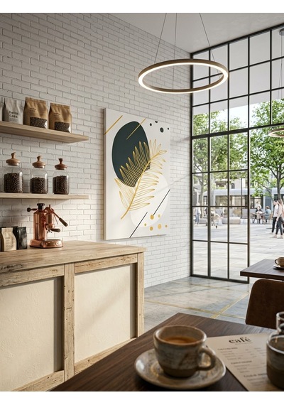 Tablo 60x90 Cm Büyük Boy Kafe Ve Salon Hediyelik Duvar Aksesuarı Beyaz - Yeşil