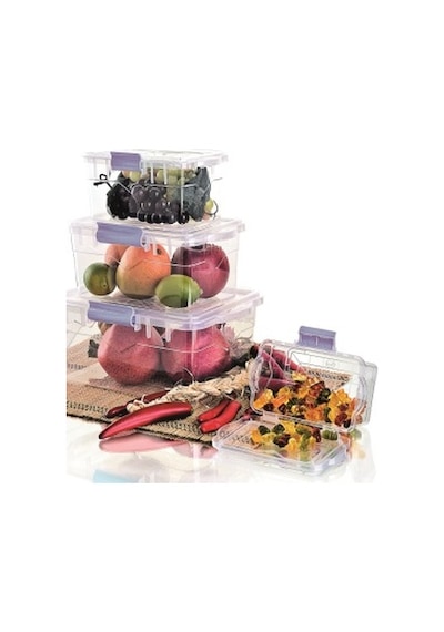 Saklama Kabı 4 Lü Set - 750 Ml-1500 Ml-3000 Ml-5000 Ml