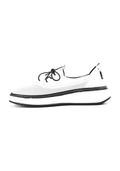 Onlo Ayakkabı Bty.74 Hakiki Deri Beyaz Sneaker Kadın Ayakkabı Beyaz