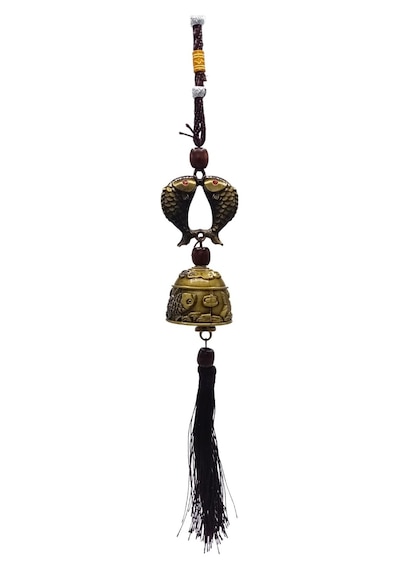 Çin Feng Shui Şans Ve Bereket Metal Koi Balık Çan 35 Cm