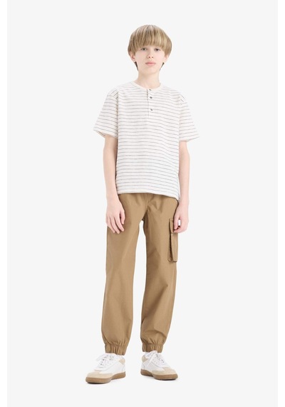 Defacto Erkek Çocuk Kargo Jogger Standart Paça Paraşüt Pantolon E5036a825spbn295 Kahve