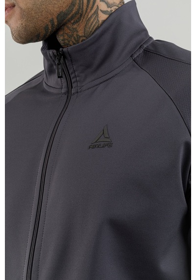 Airlife Power 22 Cr Line Tam Boy Fermuarlı Erkek Dik Yaka Sweatshirt Smoked Füme
