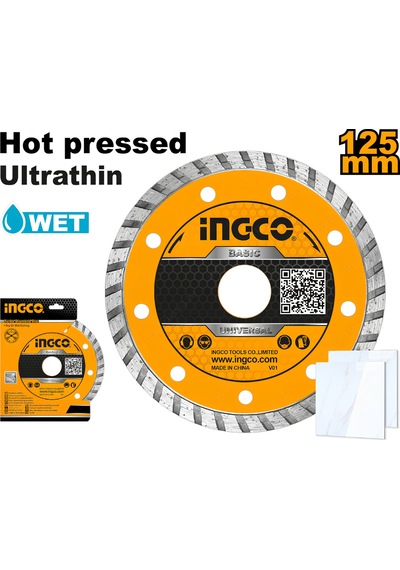 Ingco DMD031252HT 125x22.2MM Ultra İnce Elmas Seramik Kesme Diski Islak Kuru