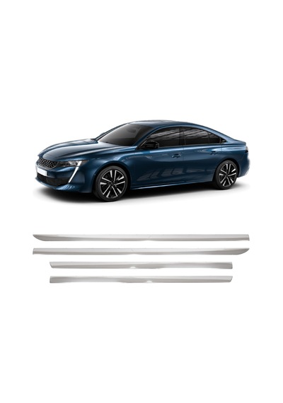 Peugeot 508 Uyumlu Krom Yan Kapı Çıtası 4 Parça Paslanmaz Çelik