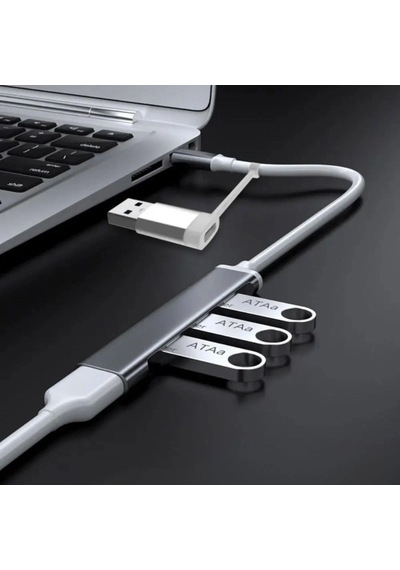 4 Port'lu Bağlantı İstasyonu Ultra İnce Usb Bölücü Type-c Tipi Çoklu Arayüz Adaptörü Multi Usb Çoklayıcı Belirtilmemis