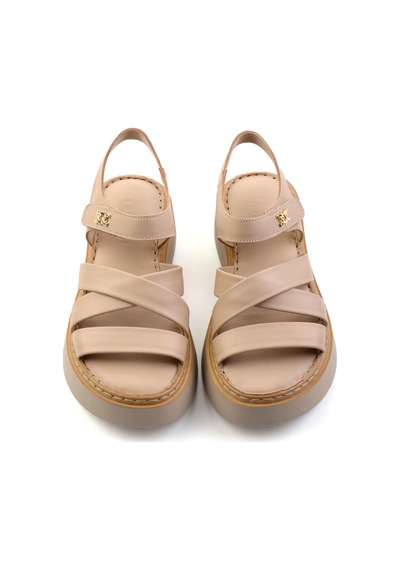 Bambi Bej Leather Kadın Sandalet K05299113603 Bej