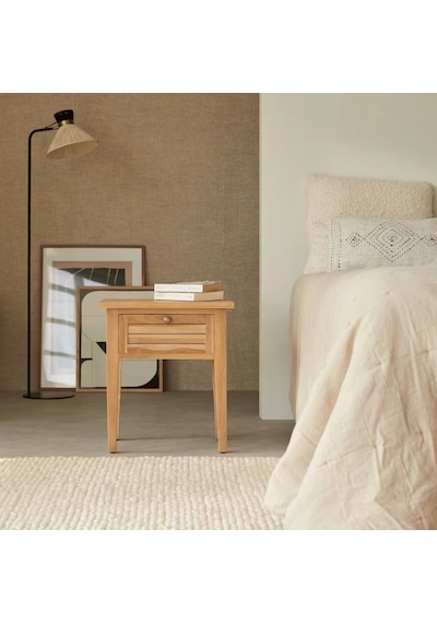 Loggia Masif Ahşap Natural Komodin Ceviz
