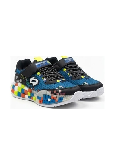 Nstil Günlük Unisex Çocuk Spor Ayakkabı Sneaker Cırtlı Rahat Hafif Konforlu Dayanıklı 02-03 Siyah - Saks
