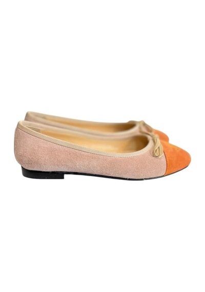Tufan Shoes Pudra Hakiki Süet Deri Oranj Burun Babet Pudra