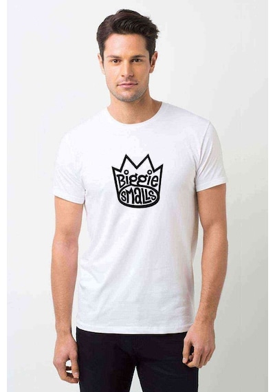 Smalls Hiphop Rap Baskılı Beyaz Erkek Tshirt